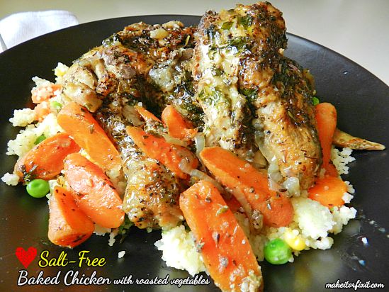 Salt-Free Baked Chicken with Roasted Vegetables