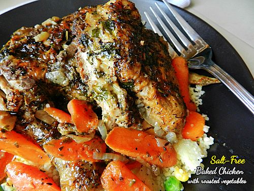 Salt-Free Baked Chicken with Roasted Vegetables