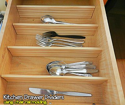 Kitchen Drawer Dividers Using Chair Rail Molding