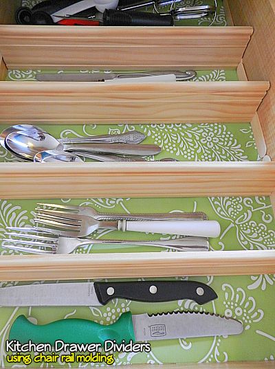 Kitchen Drawer Dividers Using Chair Rail Molding
