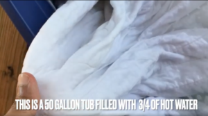 Spread bleaching in hot tub of water and bleach